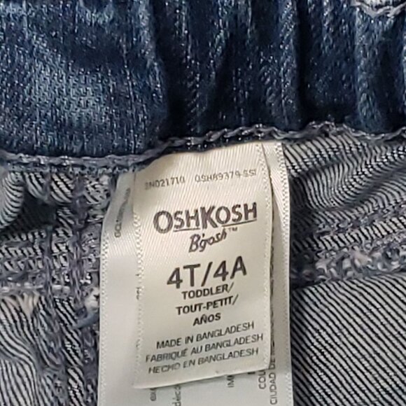 OshKosh Girl's Medium Wash Denim Shorts with Embroidered Flowers 4T - Picture 3 of 4